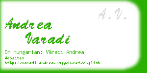 andrea varadi business card