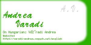 andrea varadi business card
